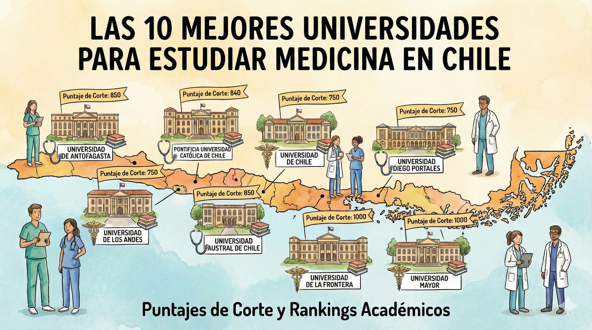 Las 10 mejores universidades para estudiar Medicina en Chile (con puntajes de corte)